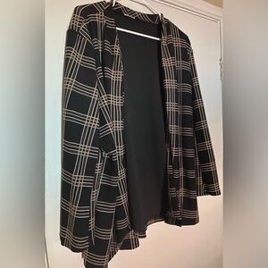 Chic Black and Tan Plaid Women's Blazer